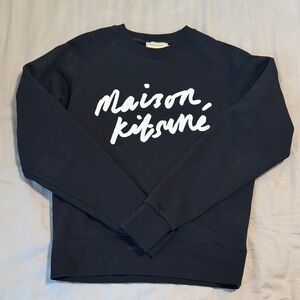 MAISON KITSUNE Black Crewneck Sweater